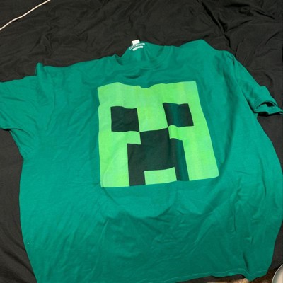 Men's Minecraft Creeper Face T-shirt - Kelly Green - X Large : Target