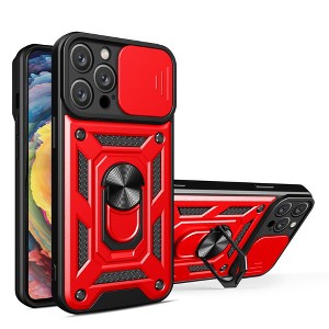 Kickstand Ring Holder with Slide Camera Cover TPU Magnetic Car Mount for APPLE IPHONE 14 PRO MAX - 1 of 4
