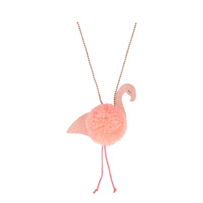 Meri Meri - Flamingo Pompom Necklace - Necklaces - 1ct