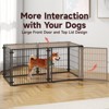 XBRIGH 42/38 Inch Dog Crates for Meidum Small Dogs Folding Metal Wire Cages Dog Kennels Pet Cage with Double-Door, Removable Tray White - 2 of 4
