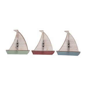 Transpac MDF Sailboat Hook Decor Set of 3 Spring Home Decorations - 1 of 1