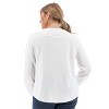 Aventura Clothing Women's Nyla Embroidered Long Sleeve Split Neck Blouse - 2 of 4