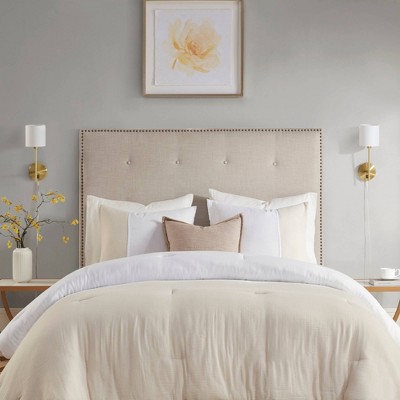 Elegant Gold Metal Wall Sconce with Cream Cylinder Shade - Set of 2
