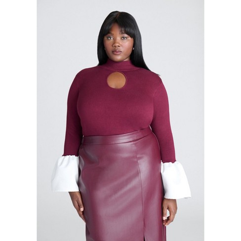 Plus size keyhole sweater hotsell