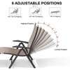 Crestlive Products 3 pc Outdoor Aluminum Adjustable Folding Chaise Lounge Chairs and Foldable Side Table Set - 2 of 4