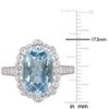 EVERLY JEWELRY | Sterling Silver 5.89 CT TGW Sky-Blue Topaz and White Topaz Halo Cocktail Ring - 4 of 4