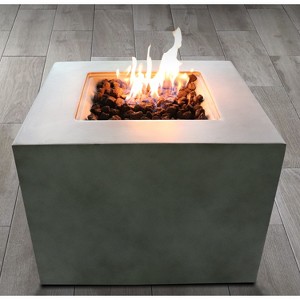 24'' H x 30'' W Concrete Outdoor Fire Pit Table with Stainless Steel Burner and Propane/Natural Gas Compatibility - 1 of 4