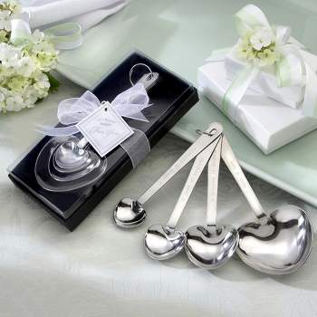 Kate Aspen Love Beyond Measure Heart Shaped Measuring Spoons - Wedding (Set of 4) | 13072NA