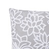 VCNY Home 18" x 18" Gray/White Chainstitch Floral Decorative Pillow: Indoor Microfiber with Rayon, Hidden Zipper - 3 of 4