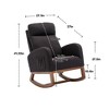 XIYUYEU Linen Fabric Glider Rocking Chair with High Backrest,Modern Upholstered Nursery Rocking Chairs for Bedroom - 3 of 4