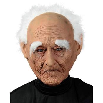Seasonal Visions Mens Old Man Grandpa Costume Mask - 14 in. - Beige
