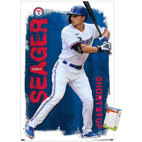 Trends International MLB Texas Rangers - Corey Seager 23 Unframed Wall  Poster Print White Mounts Bundle 22.375 x 34
