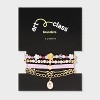 Girls' 5pk Gingham Bows Bracelet Set - art class™ Gold/Pink: Beaded, Chain, Stretch Styles - 2 of 3