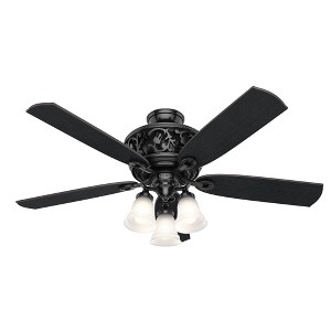 Hunter Fans 54" Promenade Lighted Ceiling Fan Gloss Black Finish - 1 of 4