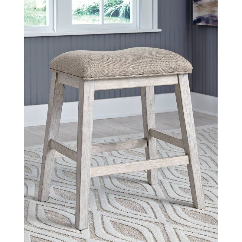 Set of 2 Skempton Upholstered Counter Height Barstools Beige - Signature Design by Ashley, 2 of 8