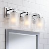 Possini Euro Design Mabelle Modern Wall Light Chrome Hardwire 22 1/2" 3-Light Fixture Clear Frosted Double Glass Shade for Bedroom Bathroom Vanity - 2 of 4