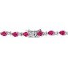 EVERLY JEWELRY | Sterling Silver 5.28 CT TGW Pear-cut Created Ruby X Link Bracelet - 7 in - 2 of 4