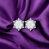 Slickblue Holiday Snowflake Earrings – Rhodium Plated, .6 Ct Clear/Aqua Blue Marquise CZ Stones, Festive Jewelry for Women - 3 of 3