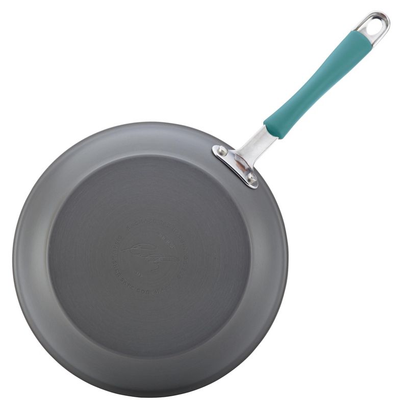 Rachael Ray Twin Pack Hard-Anodized Nonstick Skillet Set with Handles - Gray with Agave Blue, 3 of 5