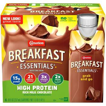 Carnation Breakfast Essentials High Protein Ready to Drink Rich Milk Chocolate - 6ct / 1.5QT
