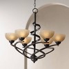 Franklin Iron Works Bronzeador Dark Mocha Chandelier 27 1/2" Wide Modern Amber Glass 6-Light Fixture for Dining Room House Foyer - 2 of 4