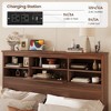 4-Piece Bedroom Sets, Queen Size Vintage Wooden Bed Frame with 2 Nightstands and 1 Dresser 4Q - ModernLuxe - 3 of 4