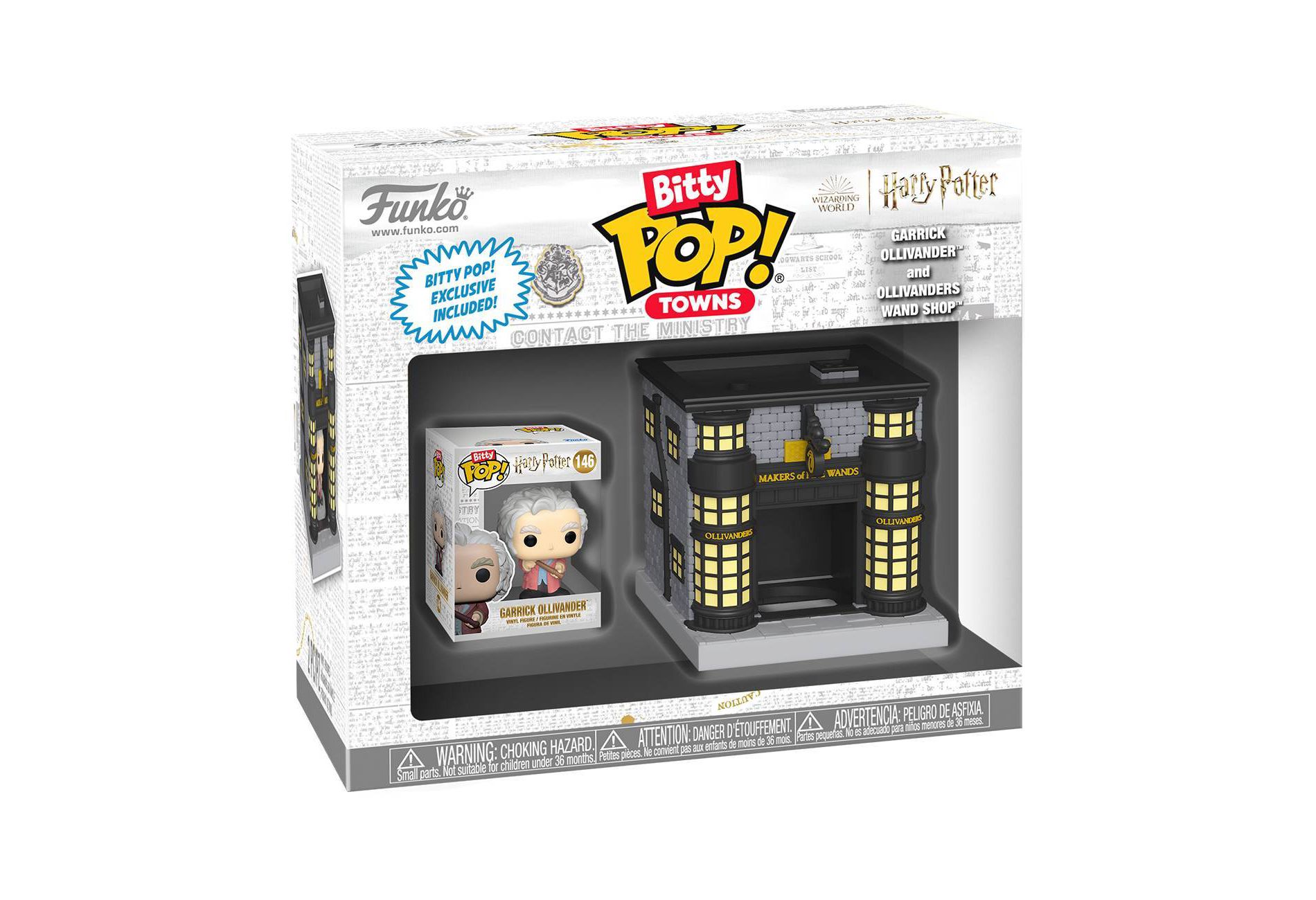 Funko Bitty POP! Towns: Harry Potter Garrick Ollivander and Ollivander's Wand Shop Figures