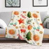 FIONECA Christmas Gingerbread Man Cookie Candy And Tree Pattern Cozy Fleece Blanket Holiday Decor Warm Soft Throw Blanket 40x50 inches - 3 of 4