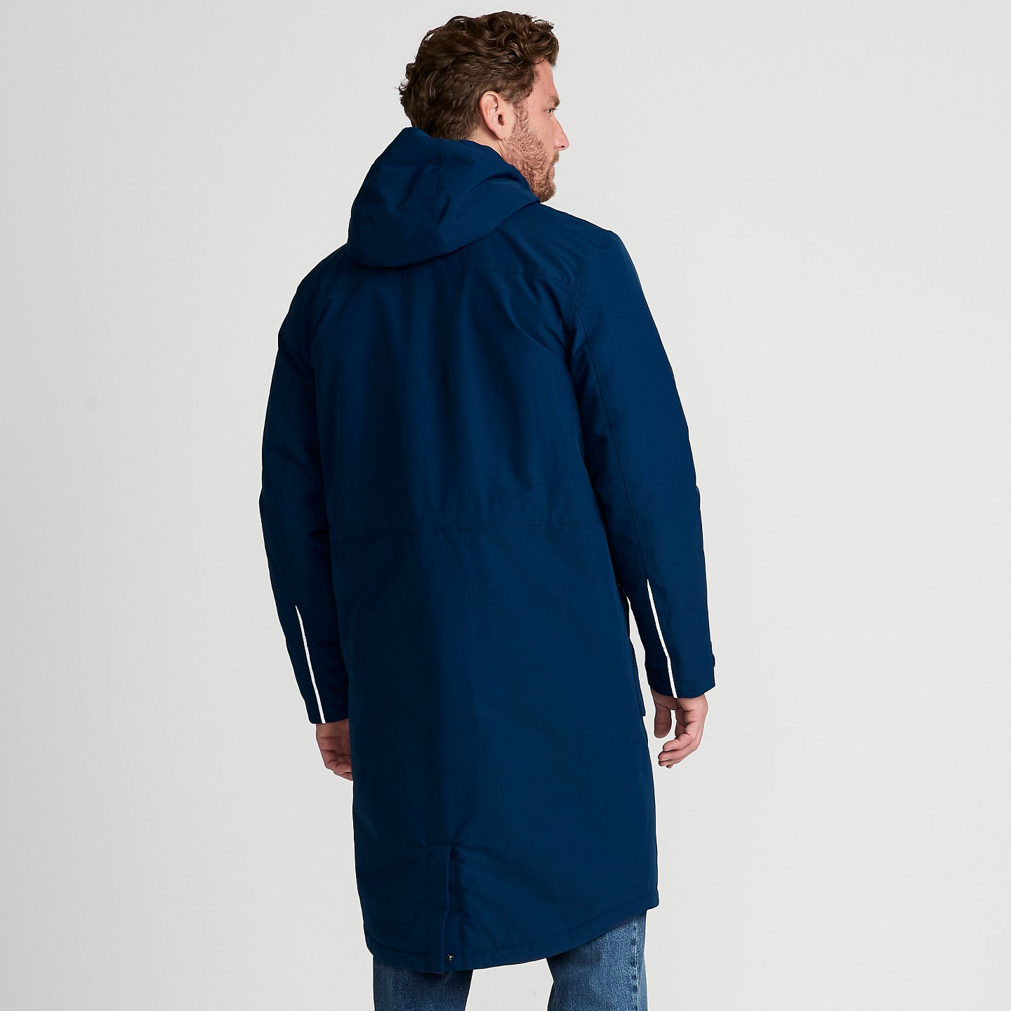 Мужское пальто Lands' End Squall Waterproof Insulated Winter Stadium Coat - Small - Deep Sea Navy, цвет: Тёмно-синий — фото 2