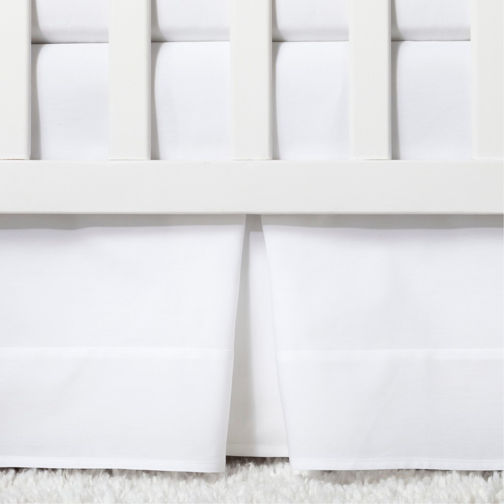 Crib Skirt Pleated - Cloud Island - White