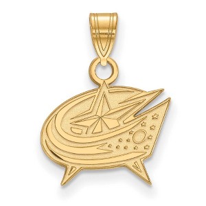 Black Bow Jewelry 14k Yellow Gold Plated Sterling Silver Columbus Blue Jackets NHL Small Pendant - 1 of 3