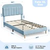 Bed Frame with Storage Headboard, Velvet Upholstered Platform Bed for Kids, Sturdy Wooden Slats, Noise-Free, Easy Assembly, No Box Spring Needed. - 2 of 4
