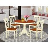 Round Dining Set 5pc - 42 Inch Table & 4 Chairs - Baroque Style Kitchen Set - 2 of 4