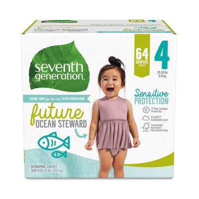 Seventh Generation Sensitive Protection Diapers Super Pack - Size 4 - 64ct