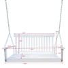 VisioGear Patio Swings, Front Porch Swing with Armrests and Hanging Chains, Outdoor Wood Bench Swing for Garden Yard, White, 47.20"*28.15"*23.62" - 2 of 4