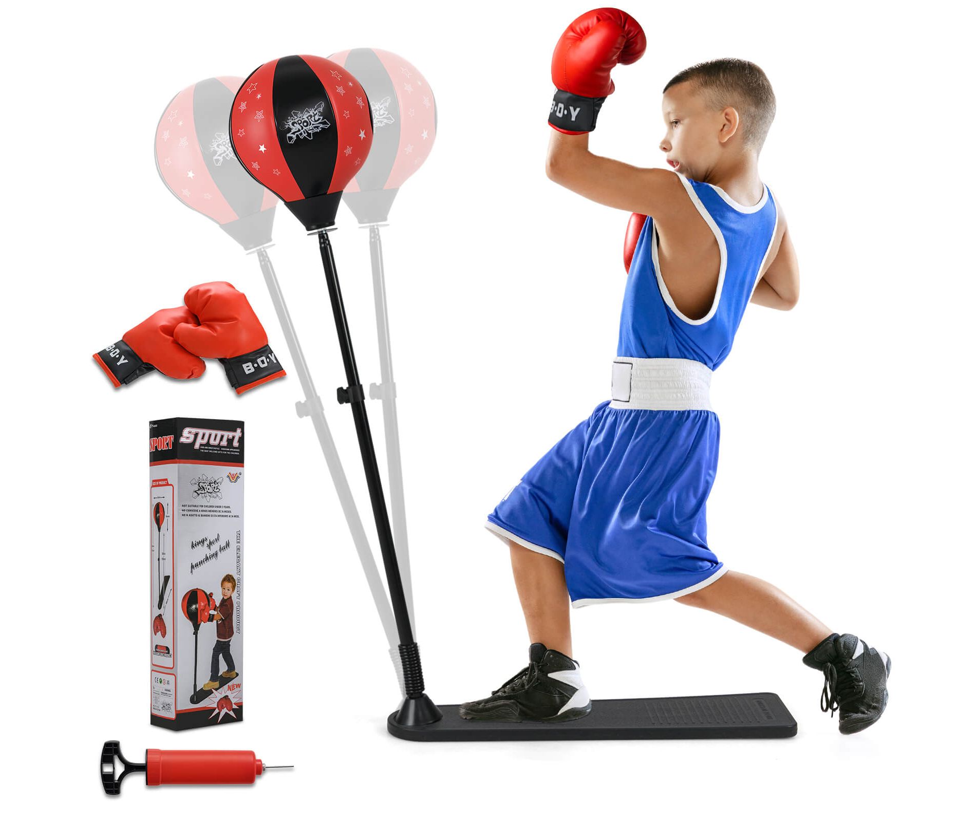 Costway Punching Bag for Kids with Gloves and Adjustable Height for Boys and Girls