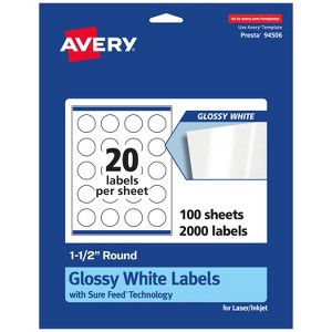 Avery Round Labels with Sure Feed, 1.5" Diameter - 1 of 4