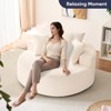 Mjkone Corduroy 360-degree Swivel Armchair, Deepseat Accent Barrel Round Sofa Chair with Pillows,Upholstered Moden Reading Chair - 3 of 4