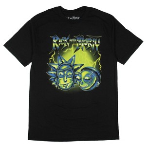 Rick and Morty Men's Metal Heads Lightning Adult Short Sleeve T-Shirt - 1 of 3