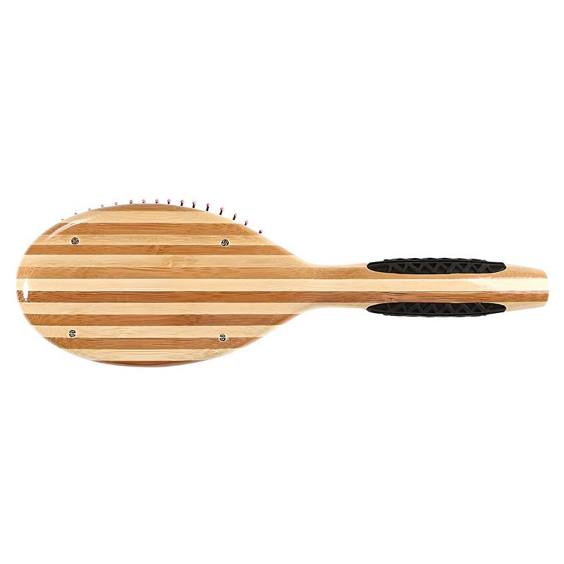Bass Brushes Style & Detangle Hair Brush Premium Bamboo Handle with Professional Grade Nylon Pin Large Oval Stripe, 2 of 6