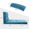 LIVAREEmlen Double Chaise Lounge Sofa, Floor Couch with Two Pillows (Blue) - 3 of 4
