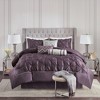 Lyngins 7-Piece Queen Comforter Set, Tufted Design Bedding Set, Quilt Bedding Set with Shams, Pillows & Bed Skirt, Hypoallergenic - 2 of 4