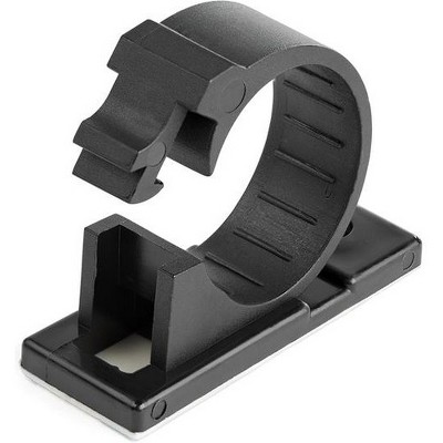 StarTech.com 100 Adhesive Cable Management Clips Black - Network/Ethernet/Office Desk/Computer Cord Organizer - Sticky Cable/Wire Holders