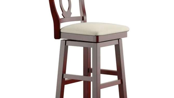 29" South Hill Napoleon Back Wood Swivel Height Barstool - Inspire Q, 2 of 12, play video