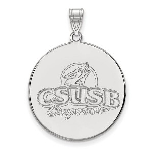 Black Bow Jewelry Sterling Silver California State San Bernardino Coyotes NCAA Extra Large Pendant - 1 of 3