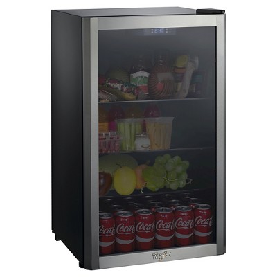 Whirlpool 3.6 cu ft Mini Refrigerator Beverage Center - Stainless Steel WHB36S: Freestanding Drink Fridge, 109 Cans, 4 of 7