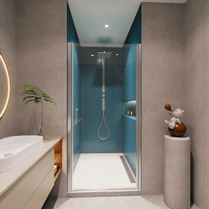 NicBex Shower Door  33.4" Wx72" H Pivoting Tub Shower Doors with 1/4" (6mm) Tempered Glass Door and 304 Stainless Steel Open Outside, Chrome - 1 of 4