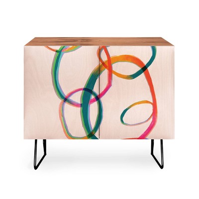 ThirtyOne Illustrations Love and Aberration Black Legged Credenza - Deny Designs