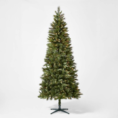 slim pre lit christmas tree