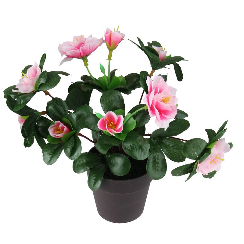 Northlight 8" Flowering Rose Bush Artificial Potted Plant - Green/Pink, 2 of 4